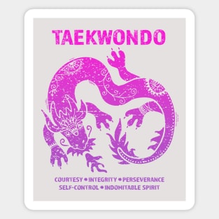 Taekwondo 5 Tenets Dragon Art Women & Girls Magnet